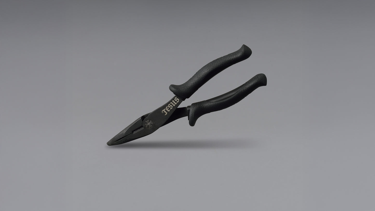 OSK 7 Inch 70-Degree Bent Serrated Jaw Long Nose Pliers