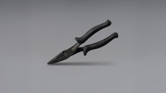 OSK 7 Inch 70-Degree Bent Serrated Jaw Long Nose Pliers