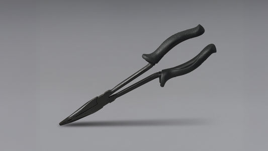 OSK 11 Inch 70-Degree Bent Serrated Jaw Long Nose Pliers