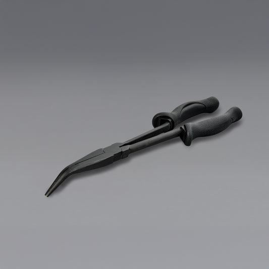 OSK 11 Inch 70-Degree Bent Serrated Jaw Long Nose Pliers