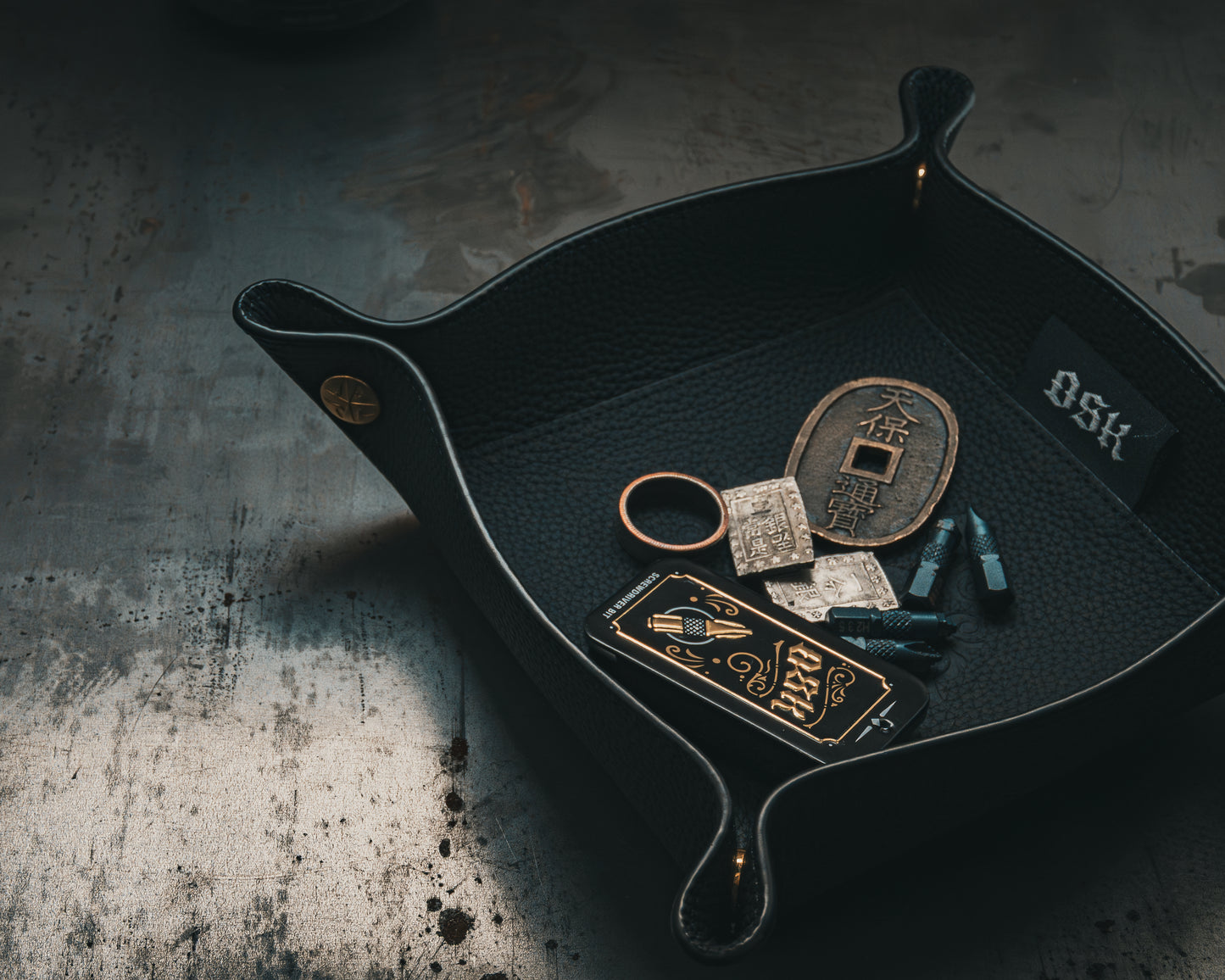 OSK Premium Leather Coin Tray