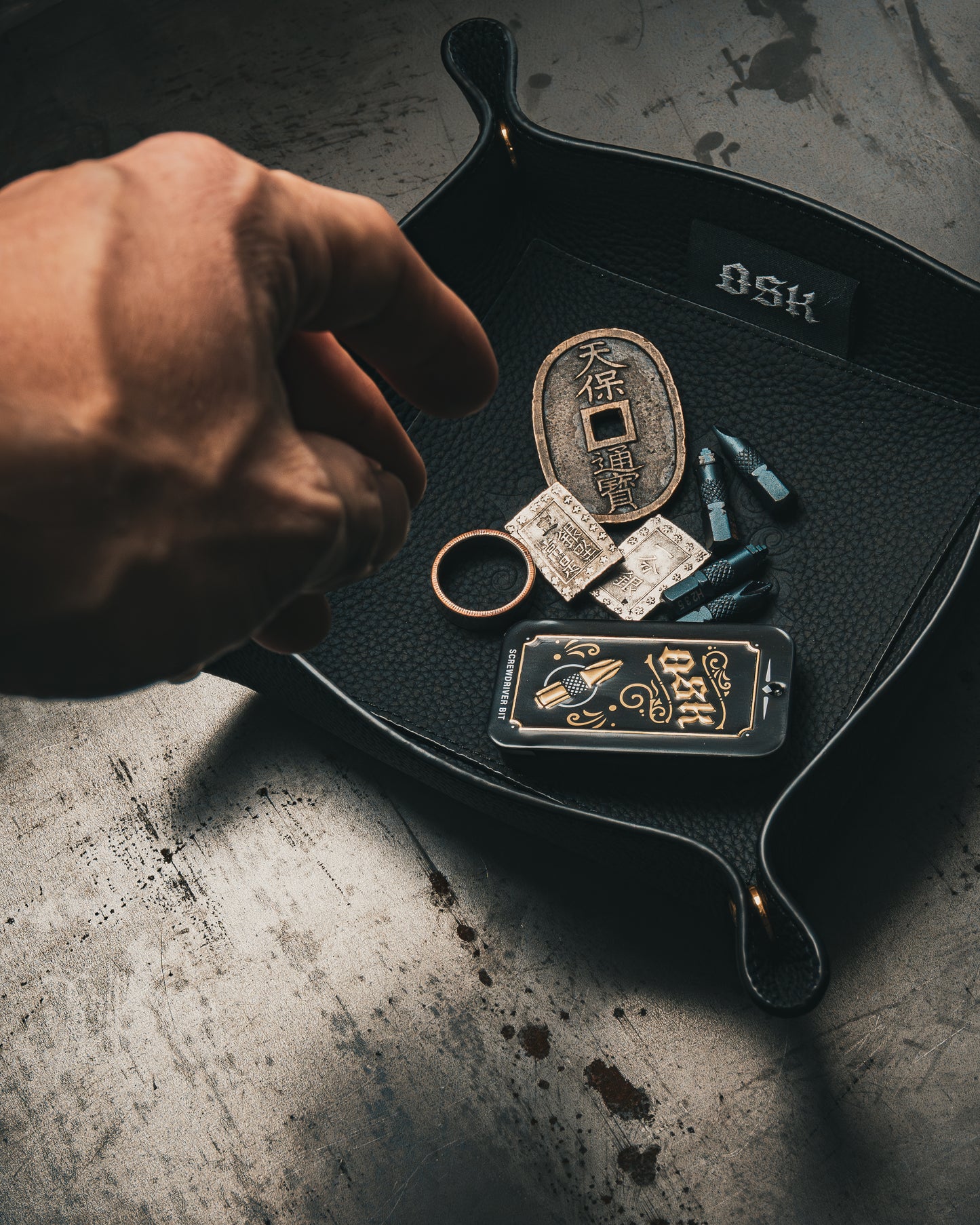 OSK Premium Leather Coin Tray