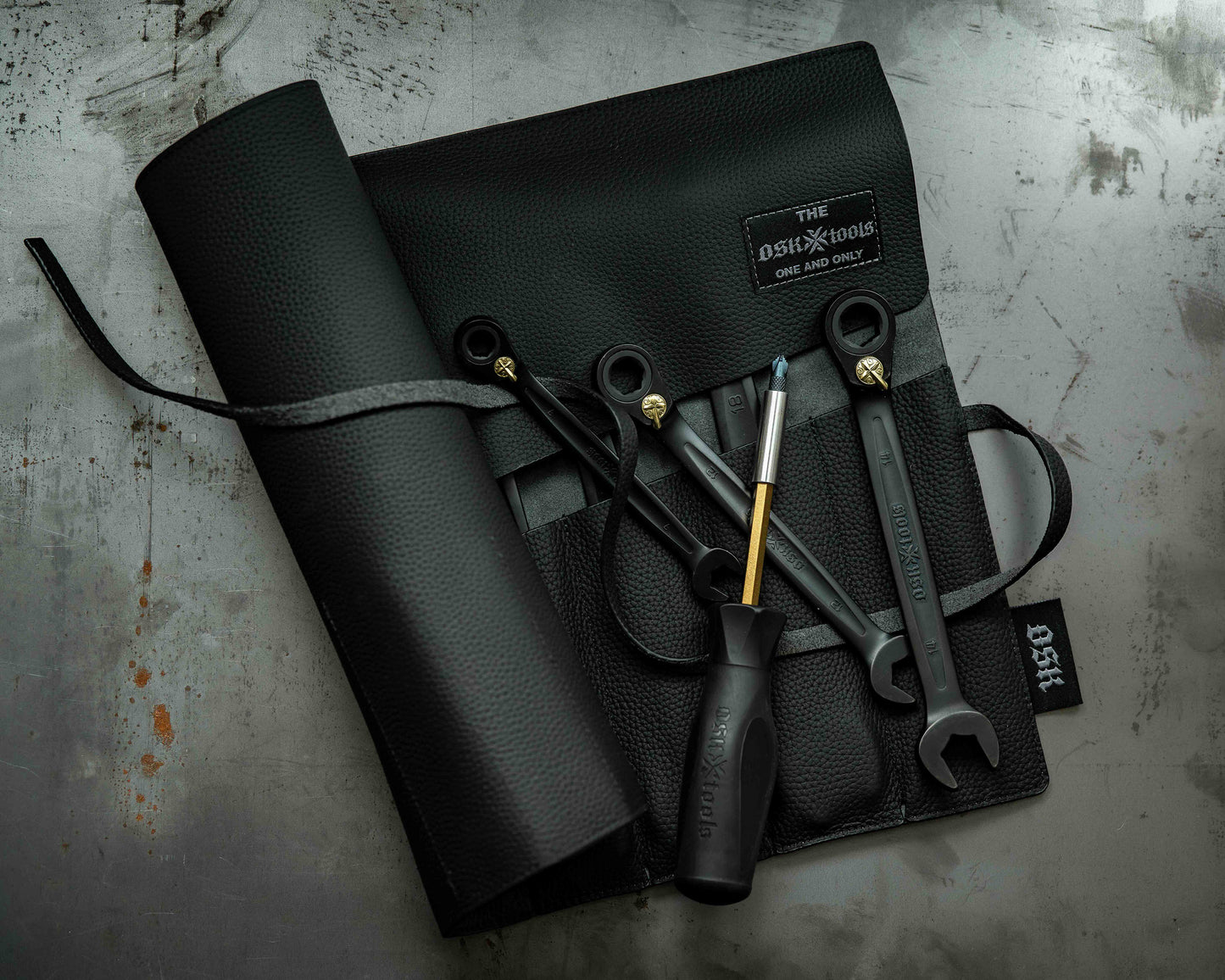 OSK Tools Premium Leather Wrench Roll