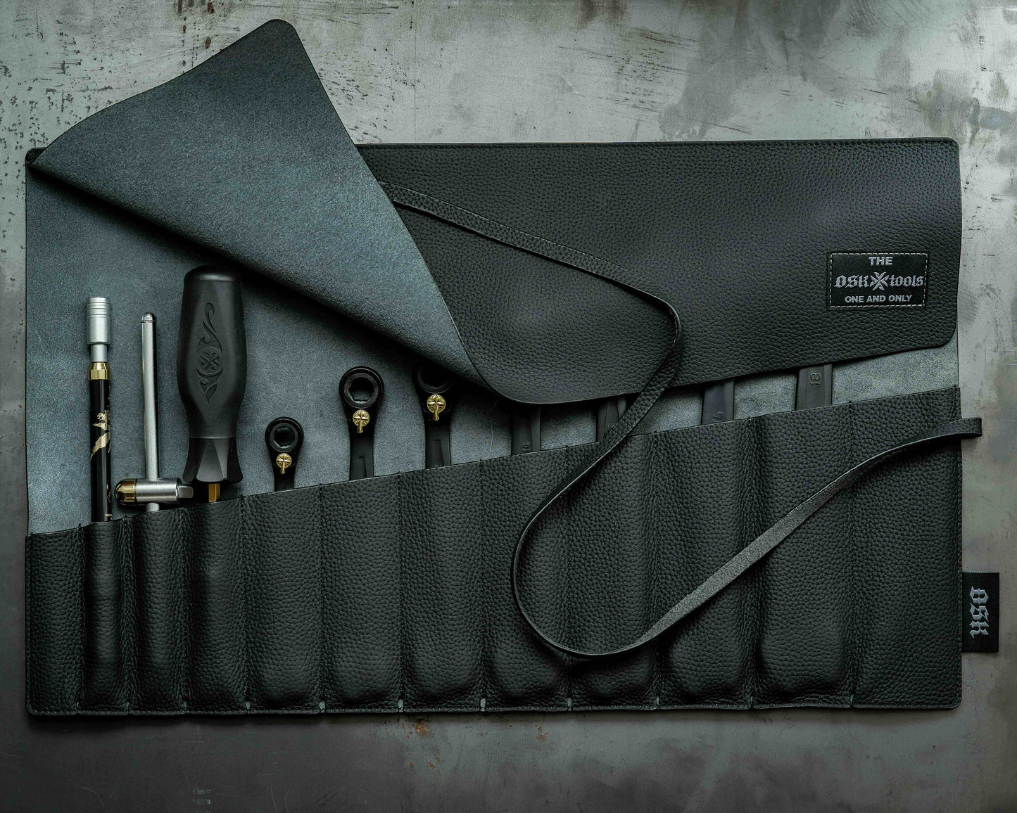 OSK Tools Premium Leather Wrench Roll