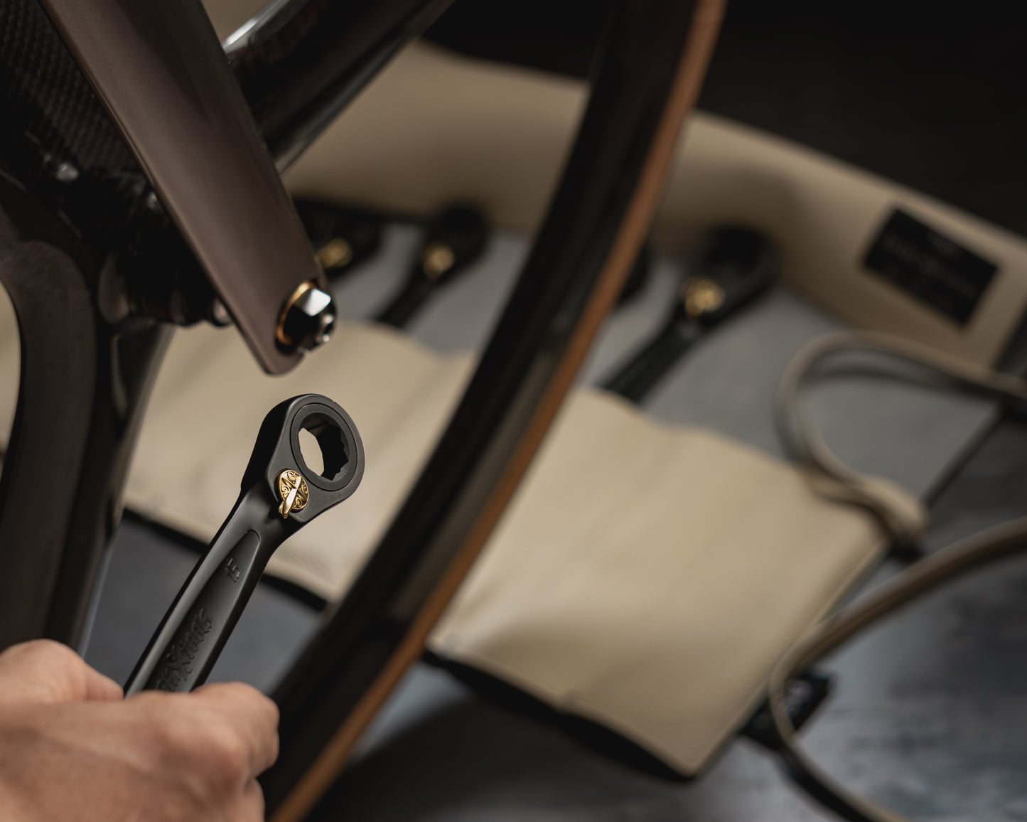 OSK Tools Premium Leather Wrench Roll