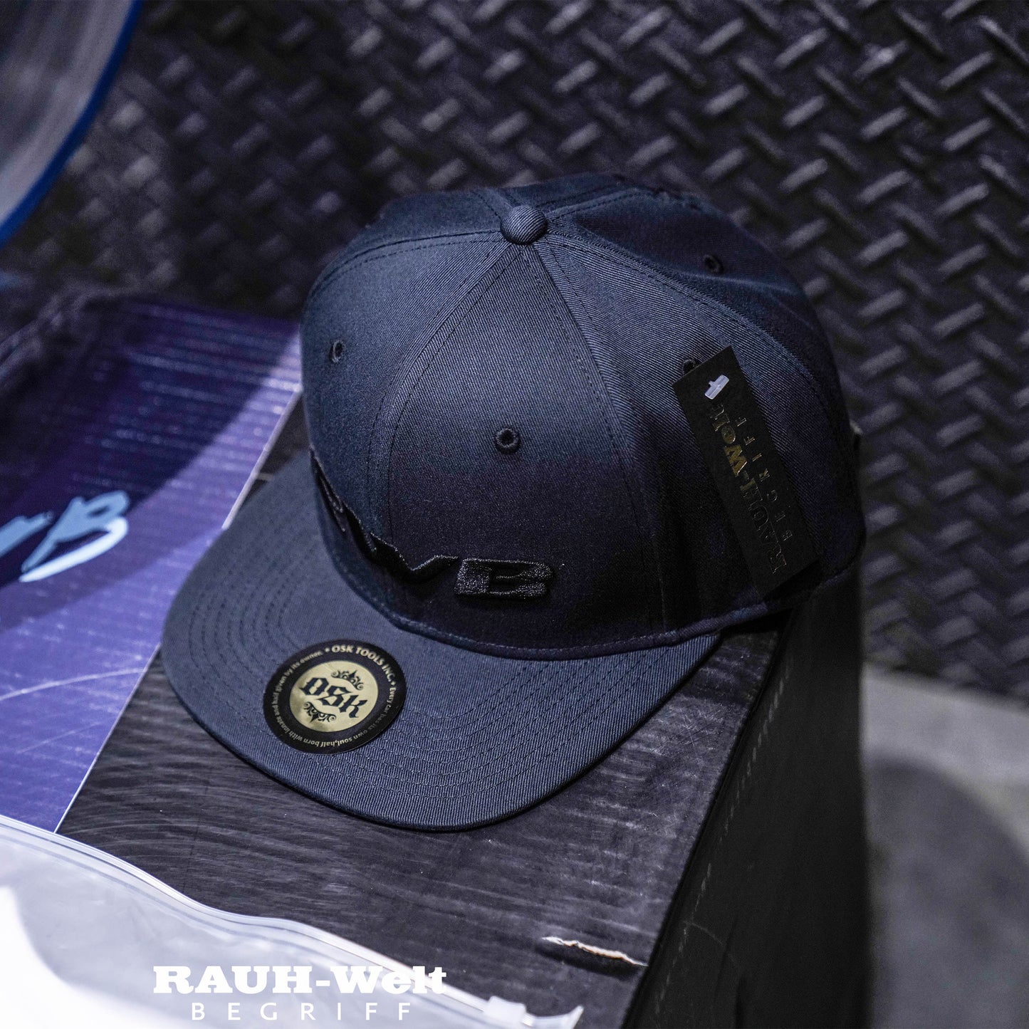 RWB X OSK Black Snapback Flat Cap